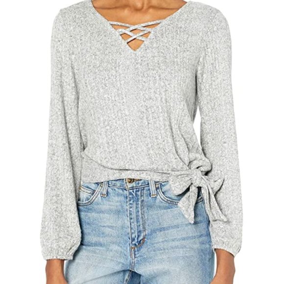 NWT Side Bow Laceup Princess Sleeve Blouse - Picture 3 of 3